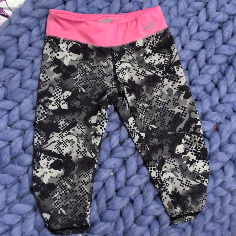 Grey and Pink Athletic Leggings Girls